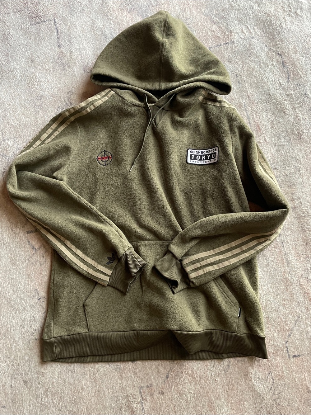 Neighborhood/Adidas Olive Green Hoodie Medium